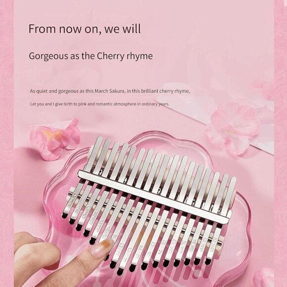 Kalimba 17 Note Keys Thumb Piano Pink Crystal Clear Transparent Finger Piano - Picture 5 of 6